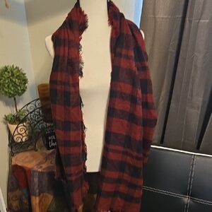 Cozy Red and Black Checkered Scarf